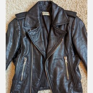 Balenciaga Leather Biker Moto Jacket Black UK 10 EU 38 US 6